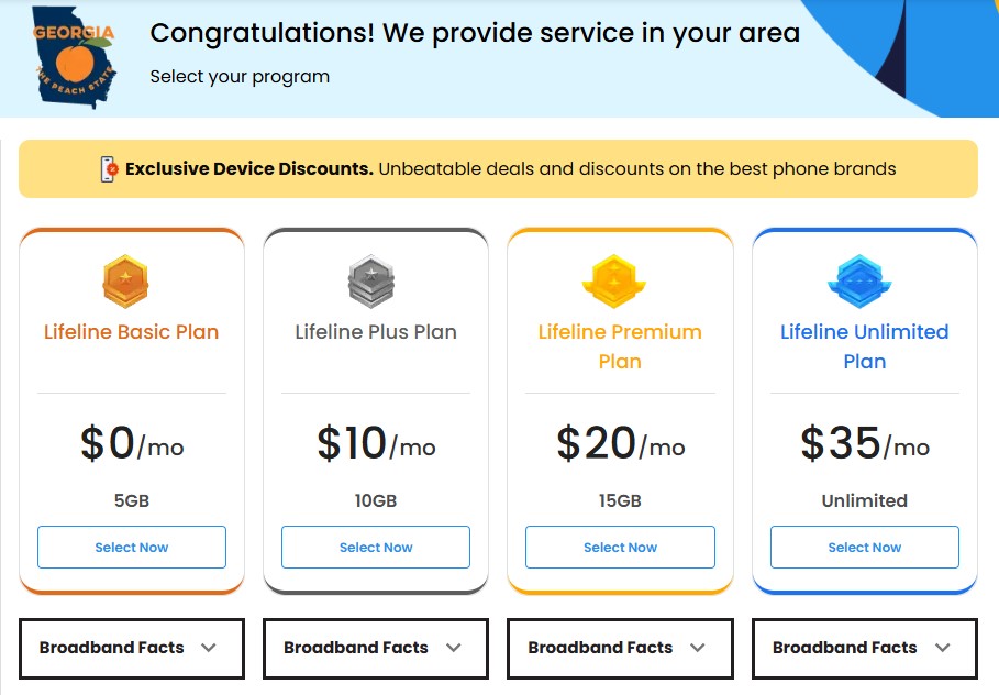 free government phone georgia for seniors