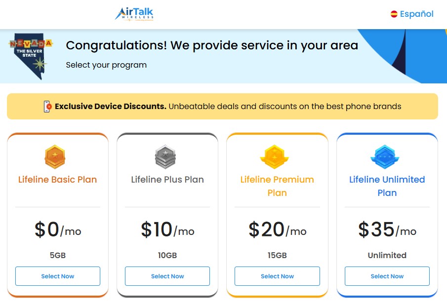 nevada government free phone program