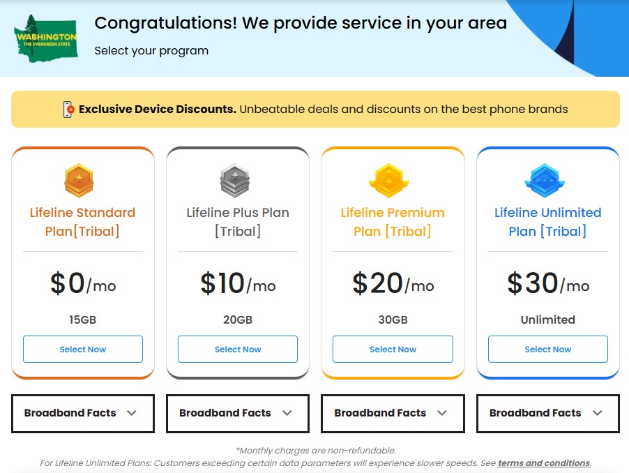 How to get a government phone in Washington state