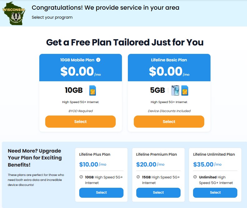 Free iPhone government phone plan