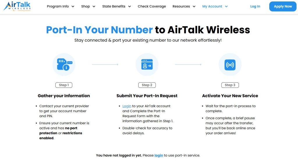Port in airtalk not working solution