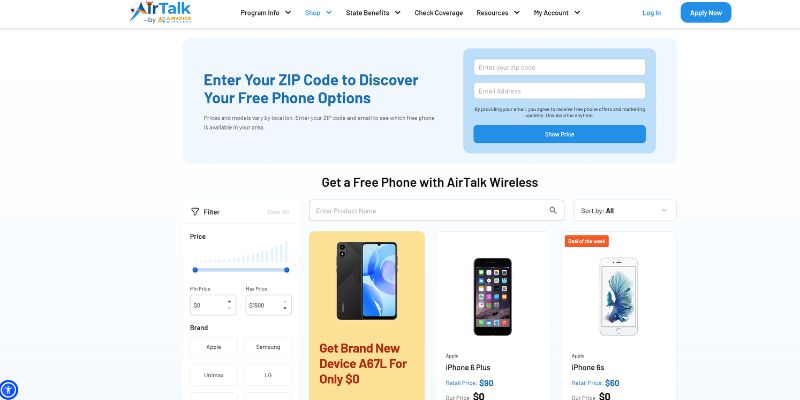 Apply for a free phone or tablet through AirTalk Wireless (Image by AirTalk Wireless)
